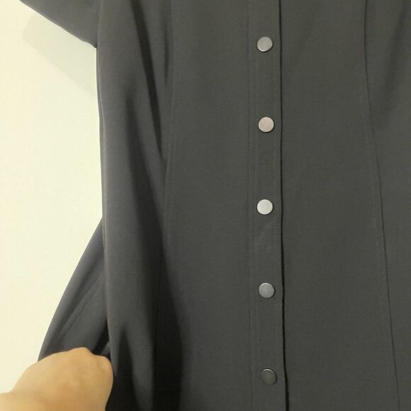 THEORY black button front short sleeve sheath dress size Small - Picture 5 of 6